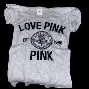 Love Pink Gray Tee